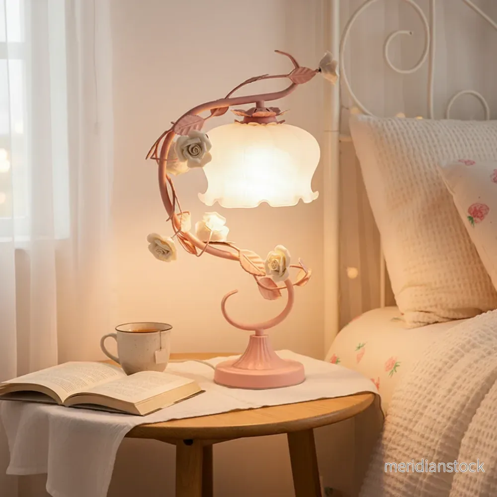Skrivbordslampa med rosornas motiv - Roseglow
