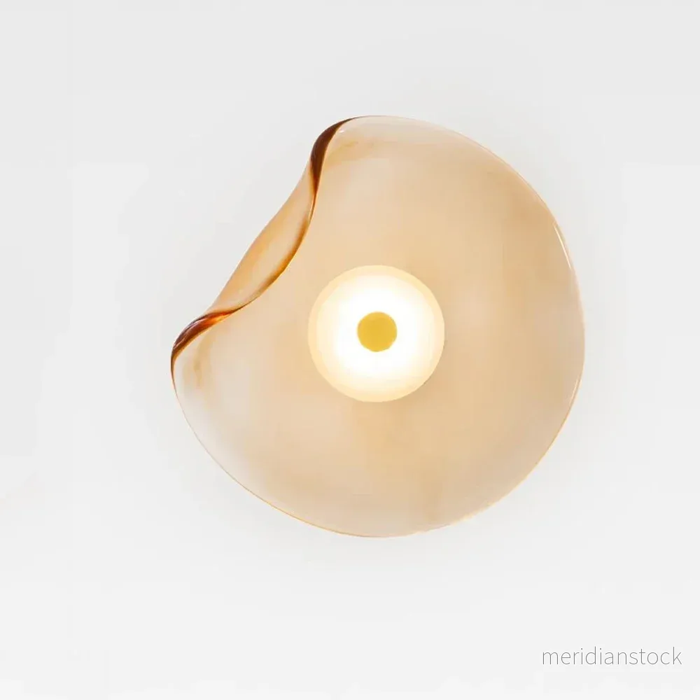Vägglampa i konstglas – organisk form med LED Vägglampa i konstglas – organisk form med LED