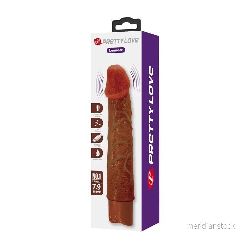 PRETTY LOVE - LEONARDO REALISTIC VIBRATOR 20 CM Ø 4 CM BROWN - Bild 3