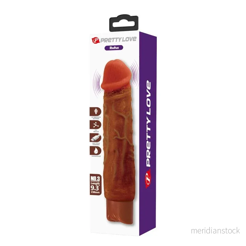 PRETTY LOVE - DUKE REALISTIC VIBRATOR 23.5 CM Ø 4.8 CM BROWN - Bild 3