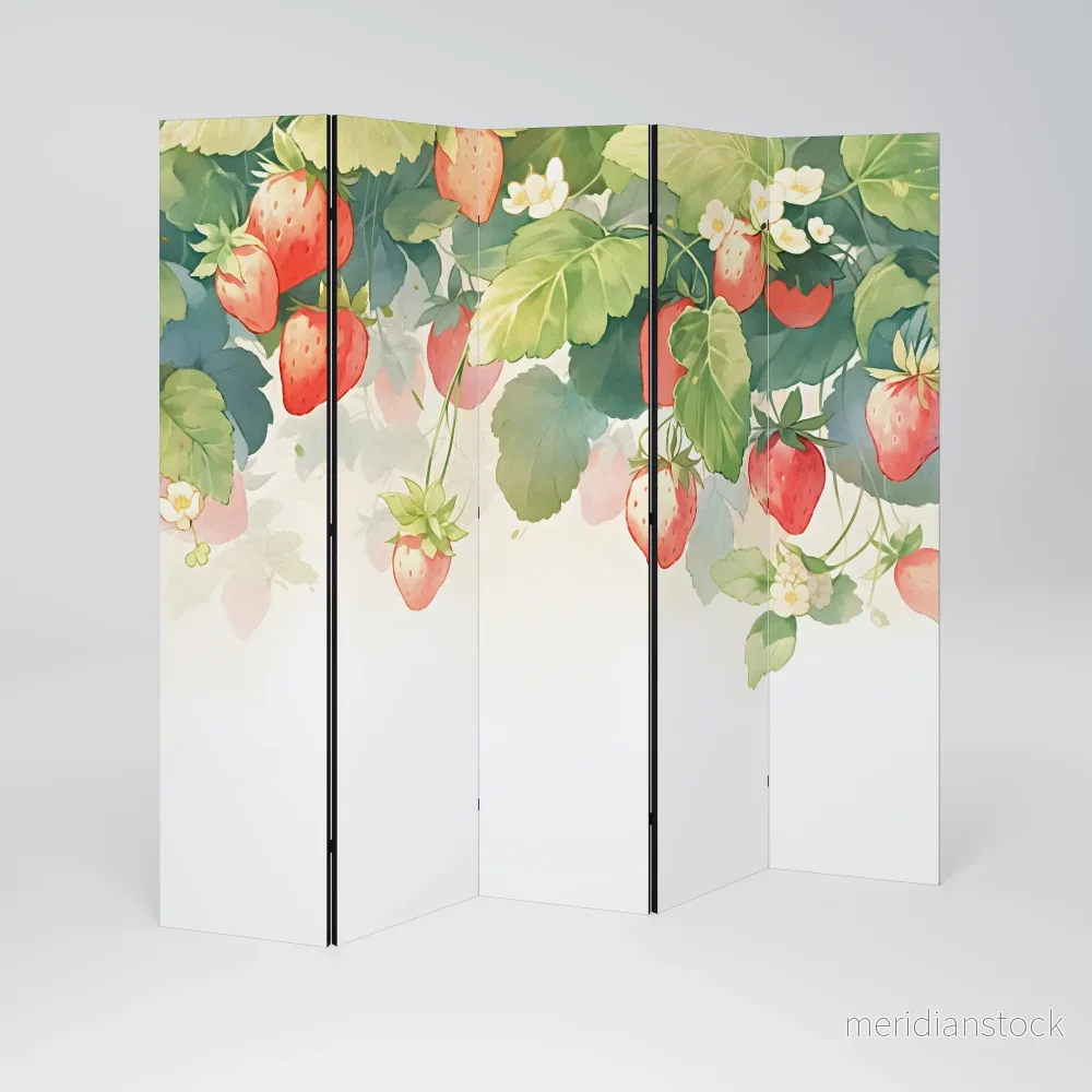 STRAWBERRY DREAMSCAPE Dekorativ rumsavdelare – 5 paneler - Bild 2