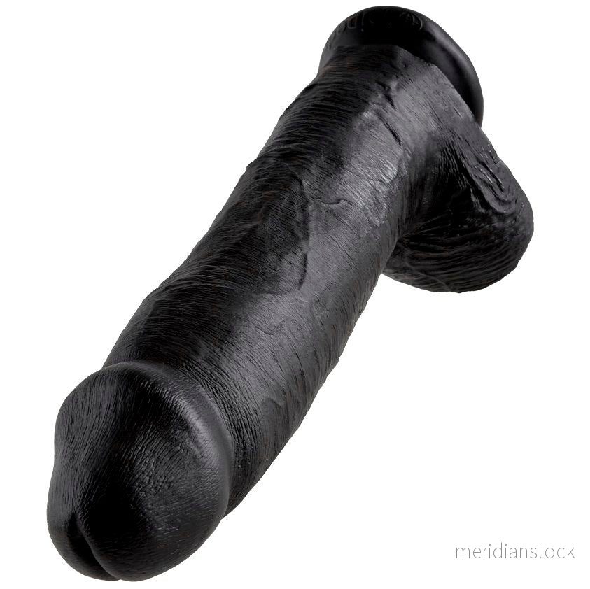 KING COCK - DILDO BLACK WITH BALLS 30.48 CM - Bild 3