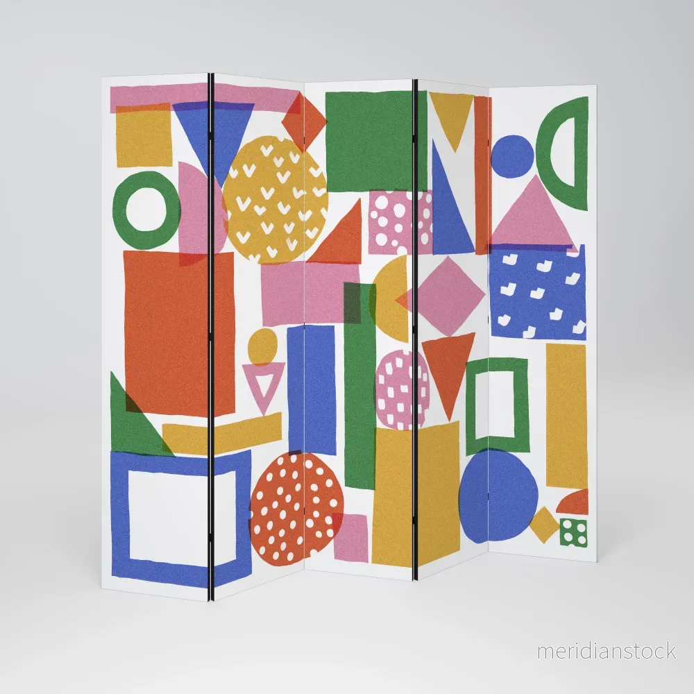 GEOMETRIC GLIMMER Dekorativ rumsavdelare – 5 paneler - Bild 2