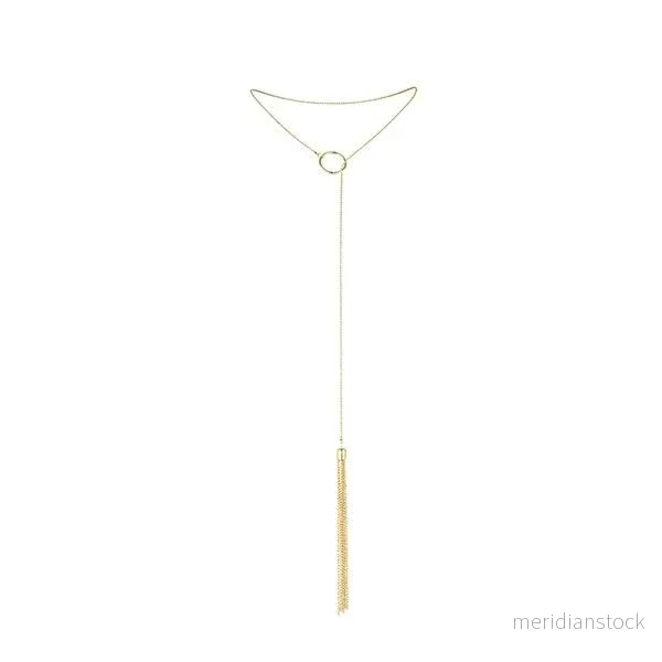 BIJOUX - MAGNIFIQUE METAL NECKLACE WITH GOLDEN FRINGES