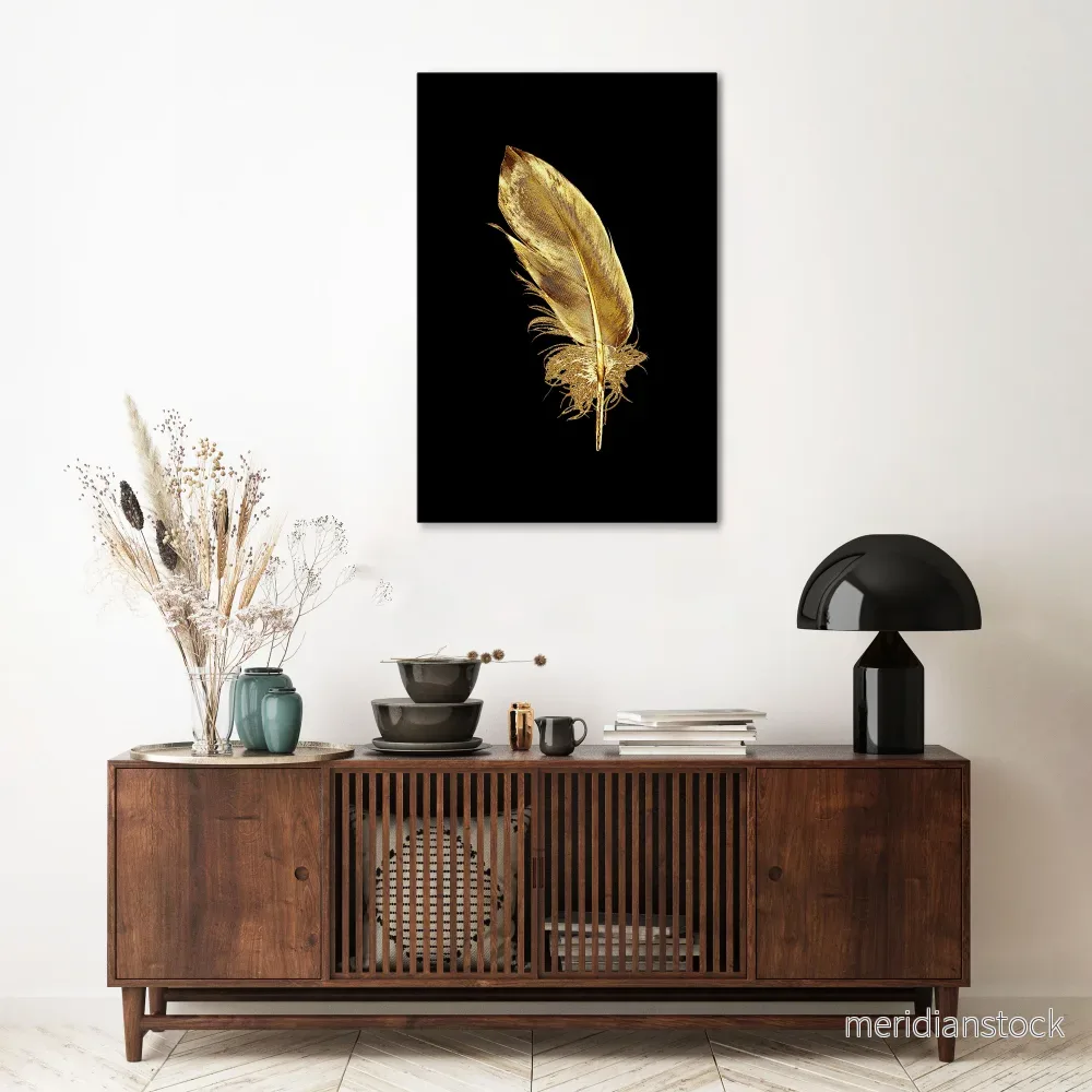 SHIMMERING FEATHER GRACE Vertical Canvas Print - Bild 2