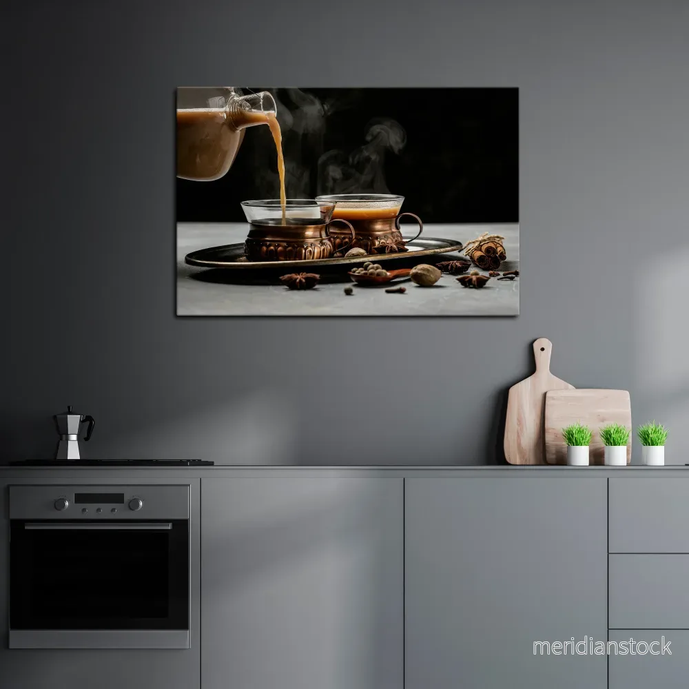STEAMING SIPS OF SERENITY Horizontal Canvas Print - Bild 2