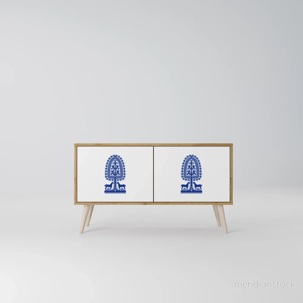 POLISH FOLK ART Kompakt TV-bänk med 2 dörrar - Bild 2