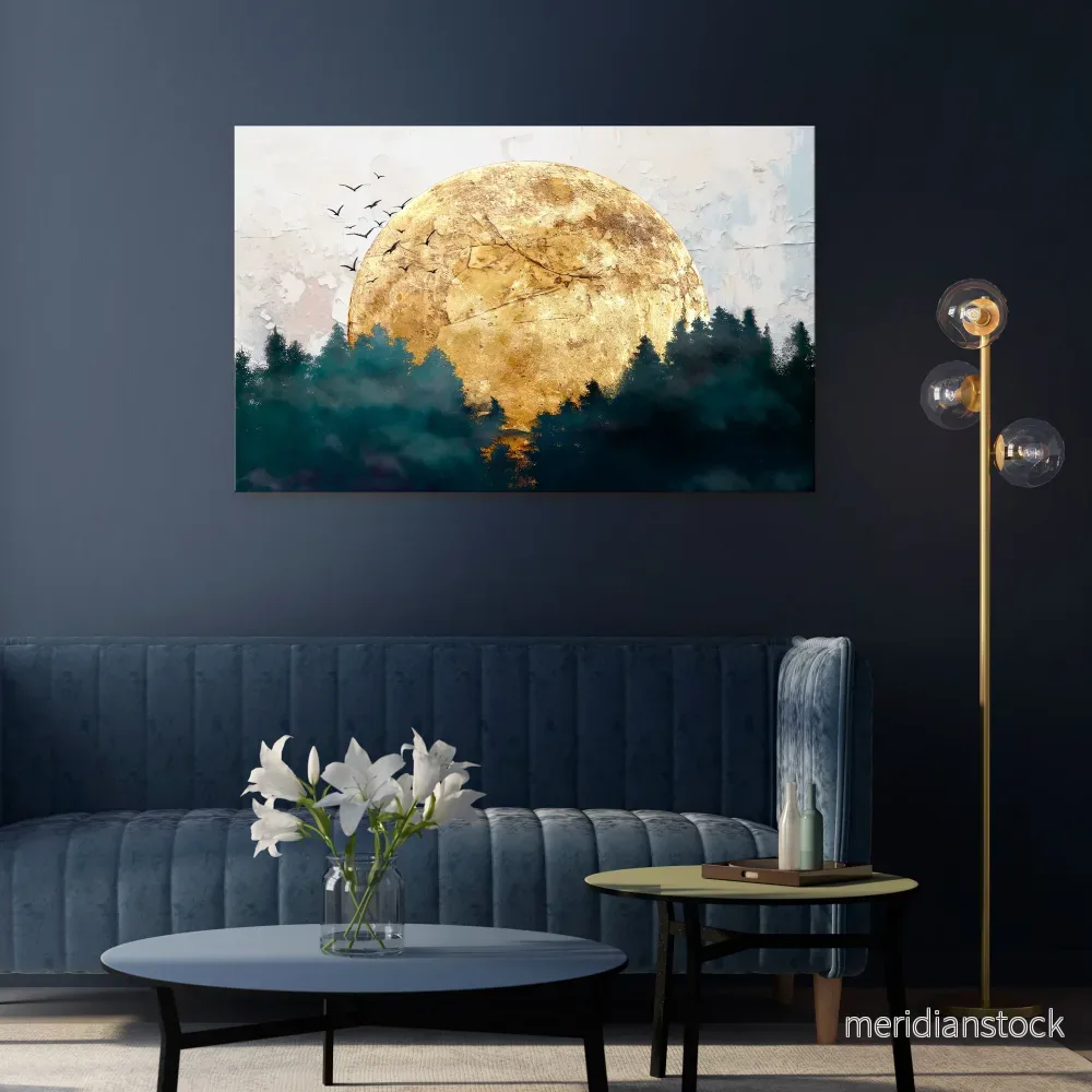 RISING MOON Horizontal Canvas Print