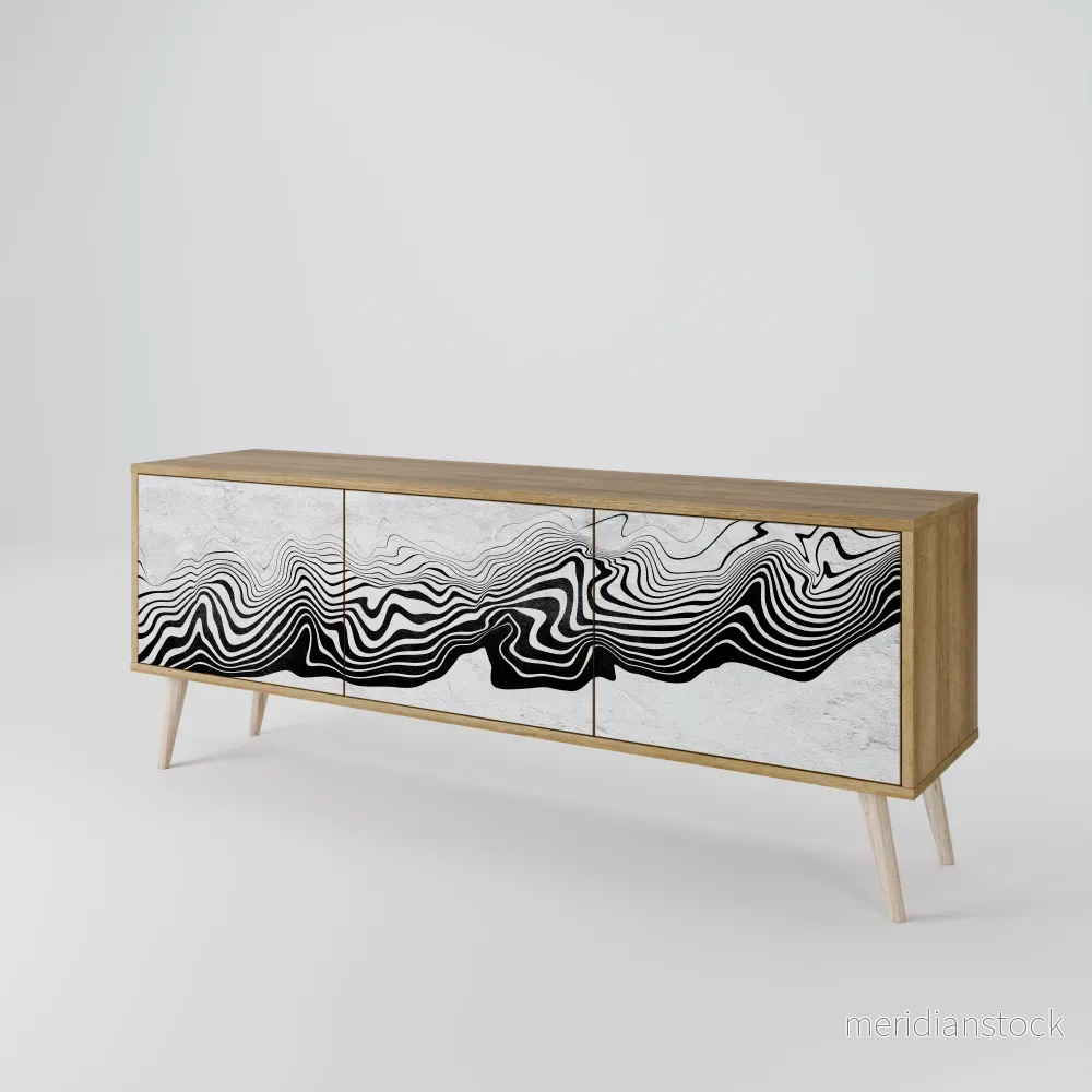 MONOCHROME MIRAGE TV-bänk med 3 dörrar