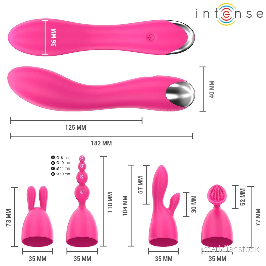 INTENSE - CHER VIBRATOR WITH 20 PATTERNS AND INTERCHANGEABLE HEADS - Bild 2