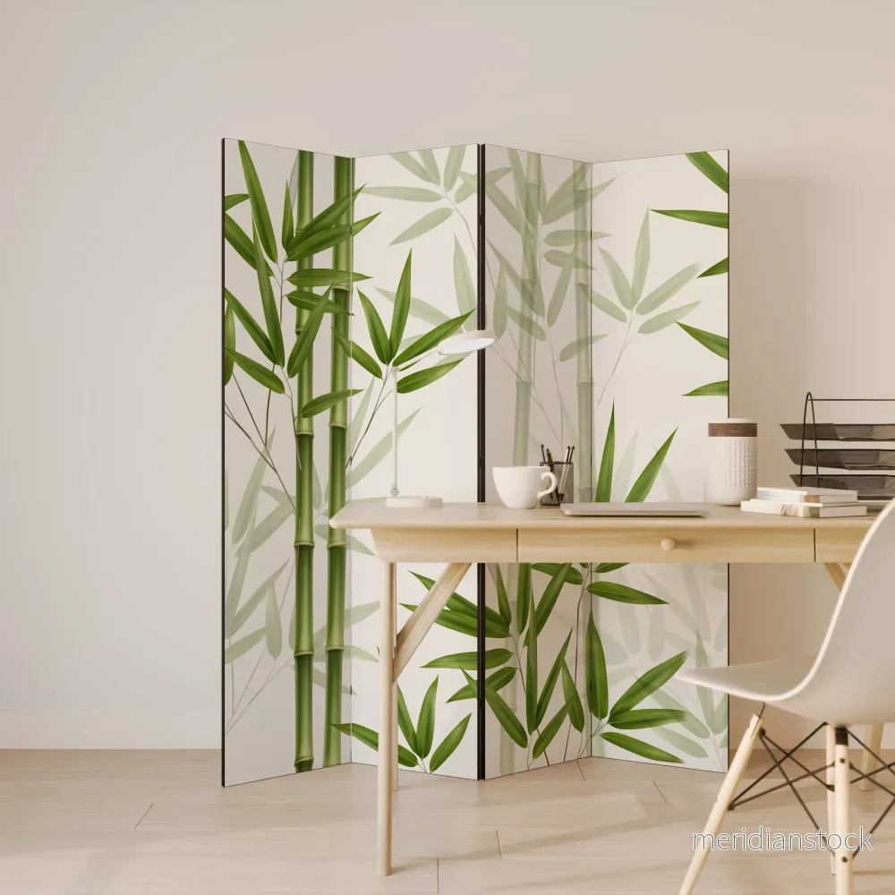 SERENE BAMBOO WHISPERS Rumsavdelare 4 paneler - Bild 3