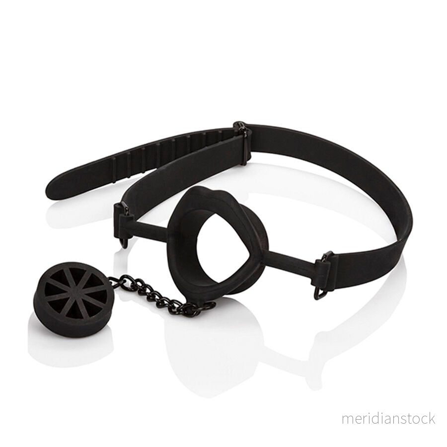 CALEXOTICS - SCANDAL GAG WITH BLACK SILICONE PLUG