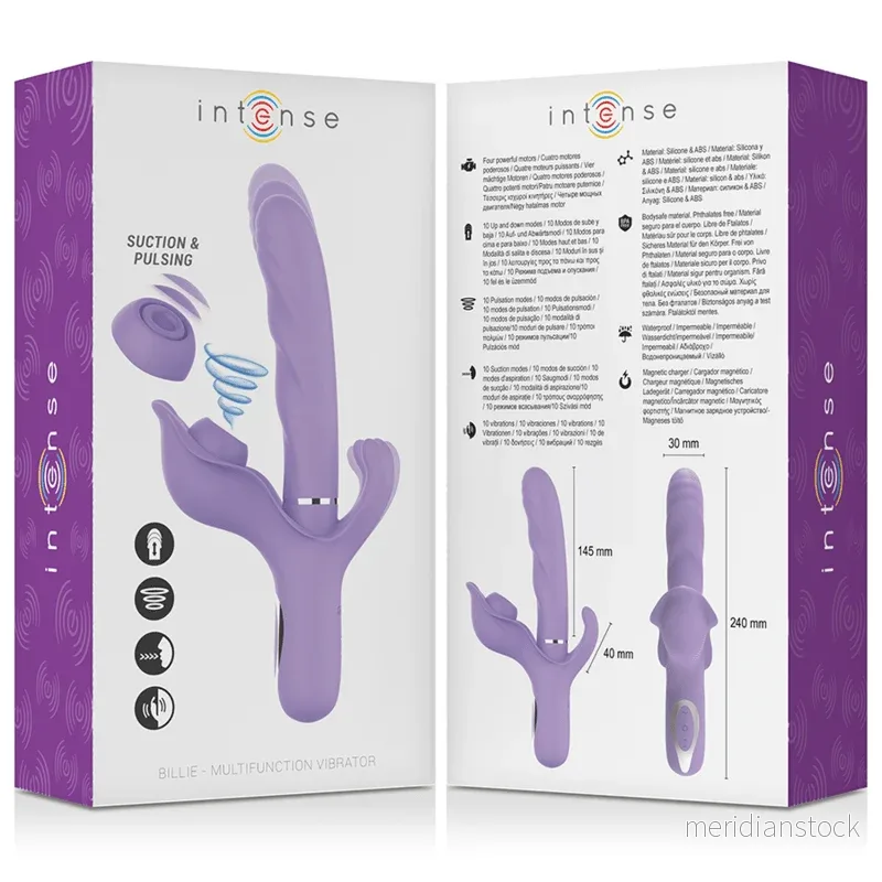 INTENSE - BILLIE RECHARGEABLE MULTIFUNCTION VIBRATOR STIMULATING WAVES WITH PURPLE PUSH BUTTON - Bild 3