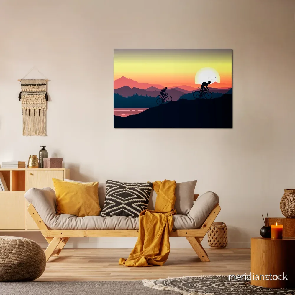 CYCLING HORIZON Horizontal Canvas Print - Bild 2