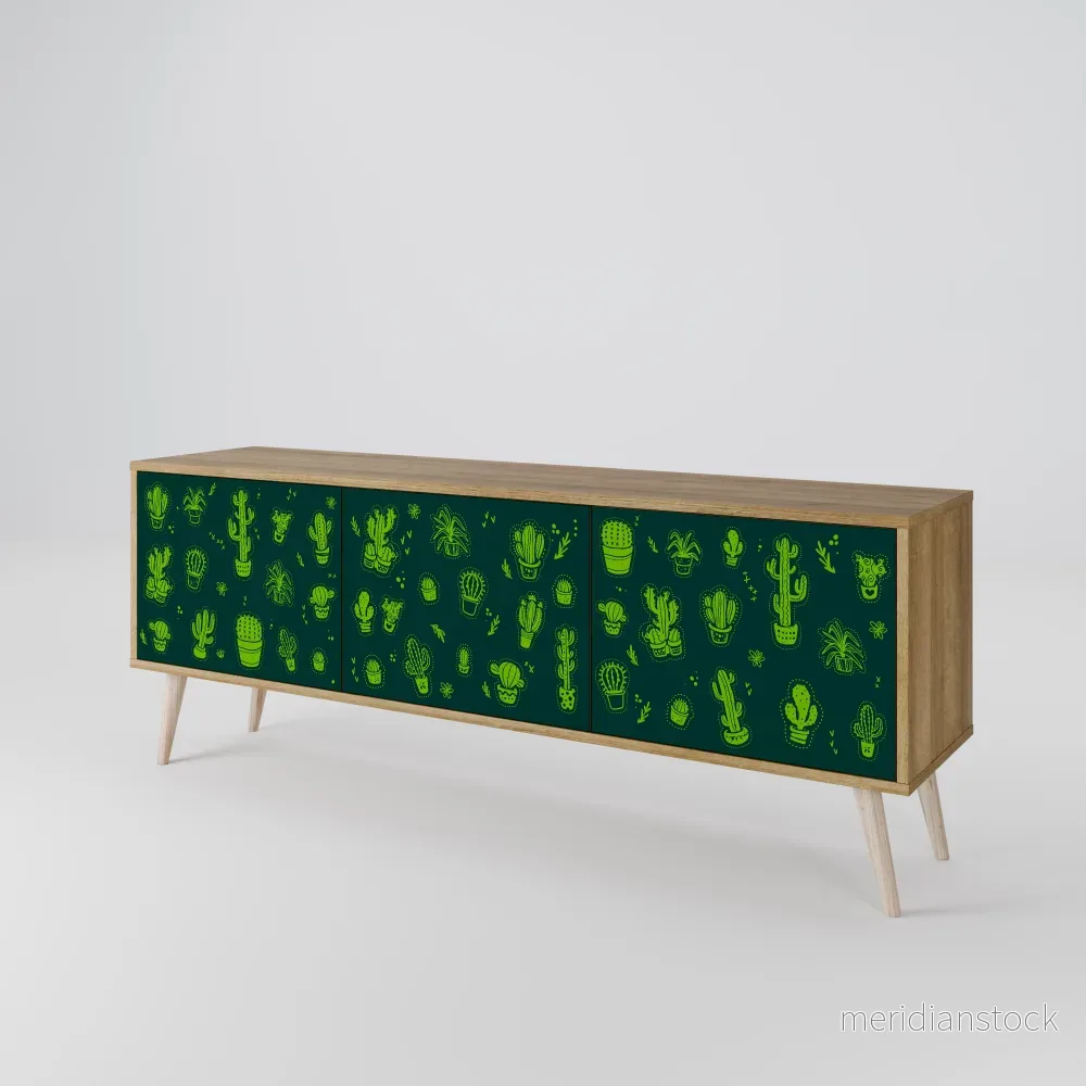 DESERT GREEN TV-bänk med 3 dörrar