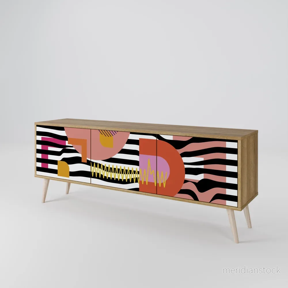 CHROMATIC ABSTRACT TV-bänk med 3 dörrar