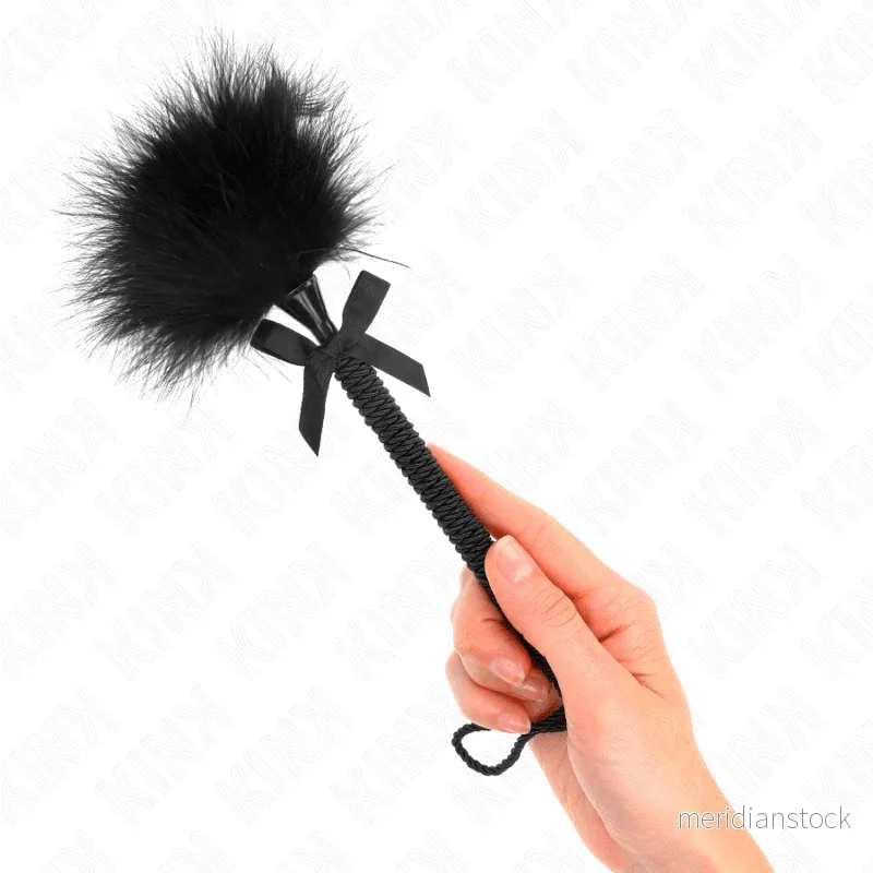 KINK - NYLON ROPE WAND WITH TICKLE FEATHERS AND BLACK BOW 25 CM - Bild 3