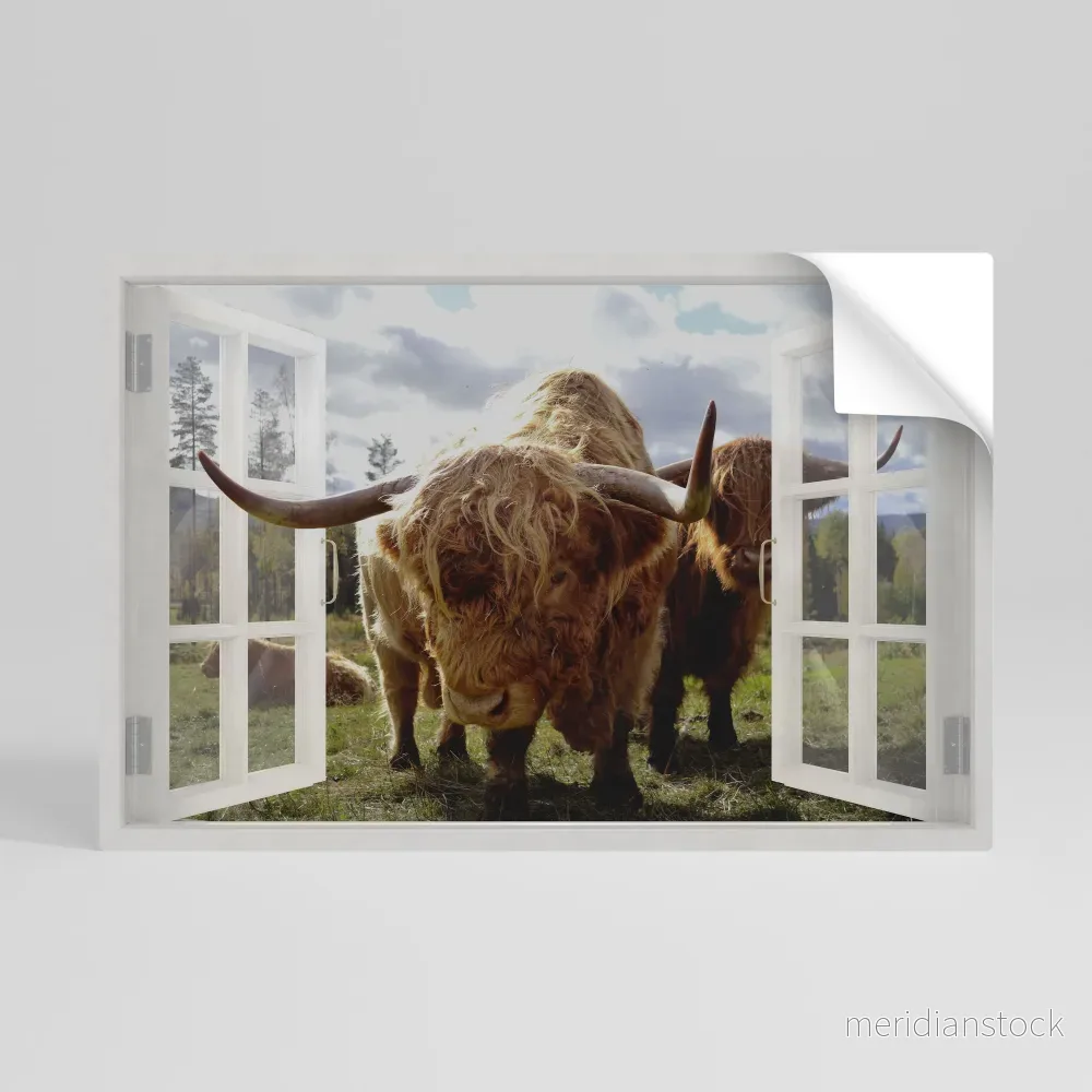 BOVINE WINDOW VISTA Självhäftande Horisontell Poster BOVINE WINDOW VISTA Självhäftande Horisontell Poster