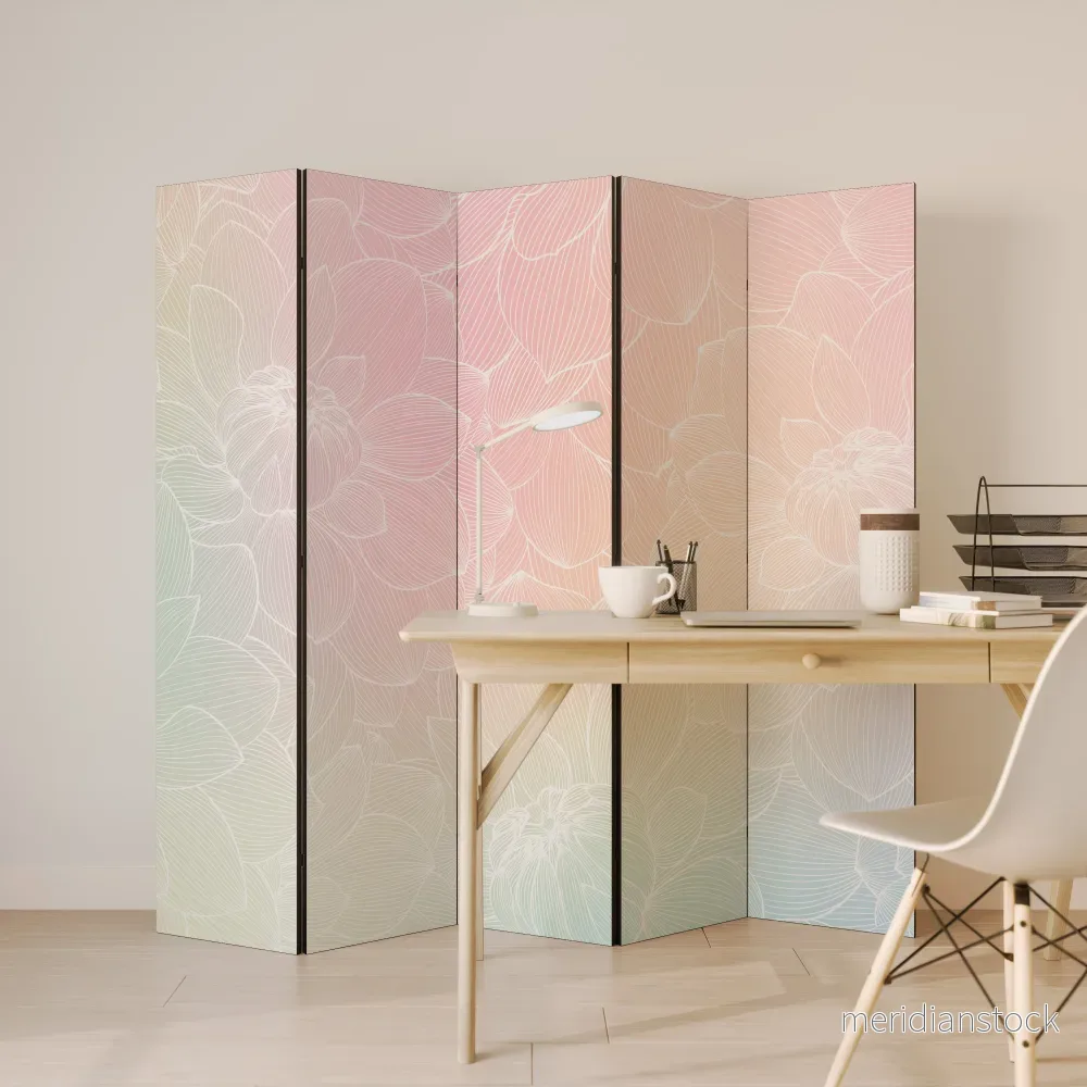 ELEGANT FLORAL FUSION Dekorativ rumsavdelare – 5 paneler - Bild 3