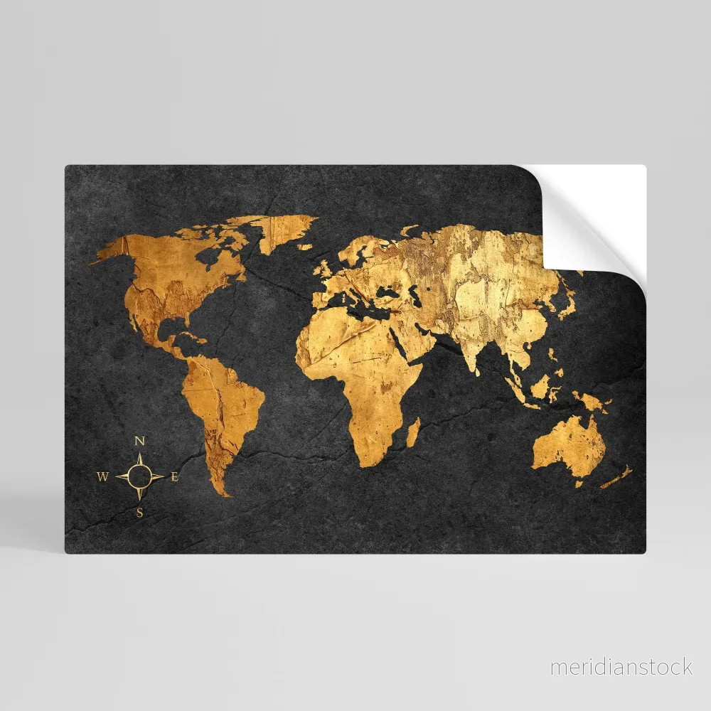 GOLDEN GLOBE ILLUSION Självhäftande Horisontell Poster GOLDEN GLOBE ILLUSION Självhäftande Horisontell Poster