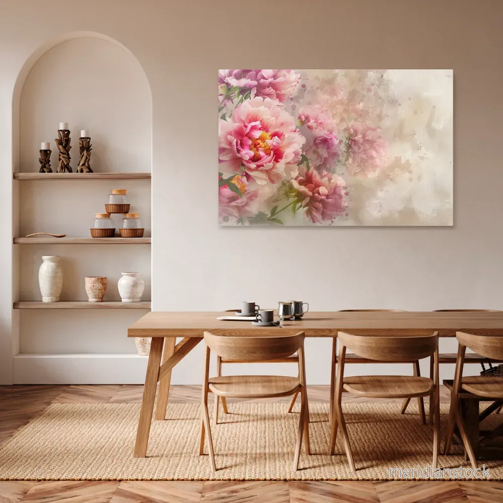 PEONY WHISPER Horizontal Canvas Print - Bild 2