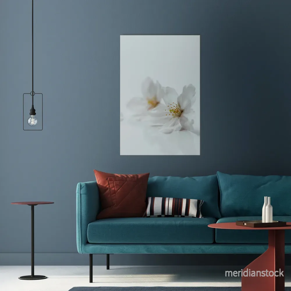 FLEETING WHITE PETALS Vertical Canvas Print - Bild 2