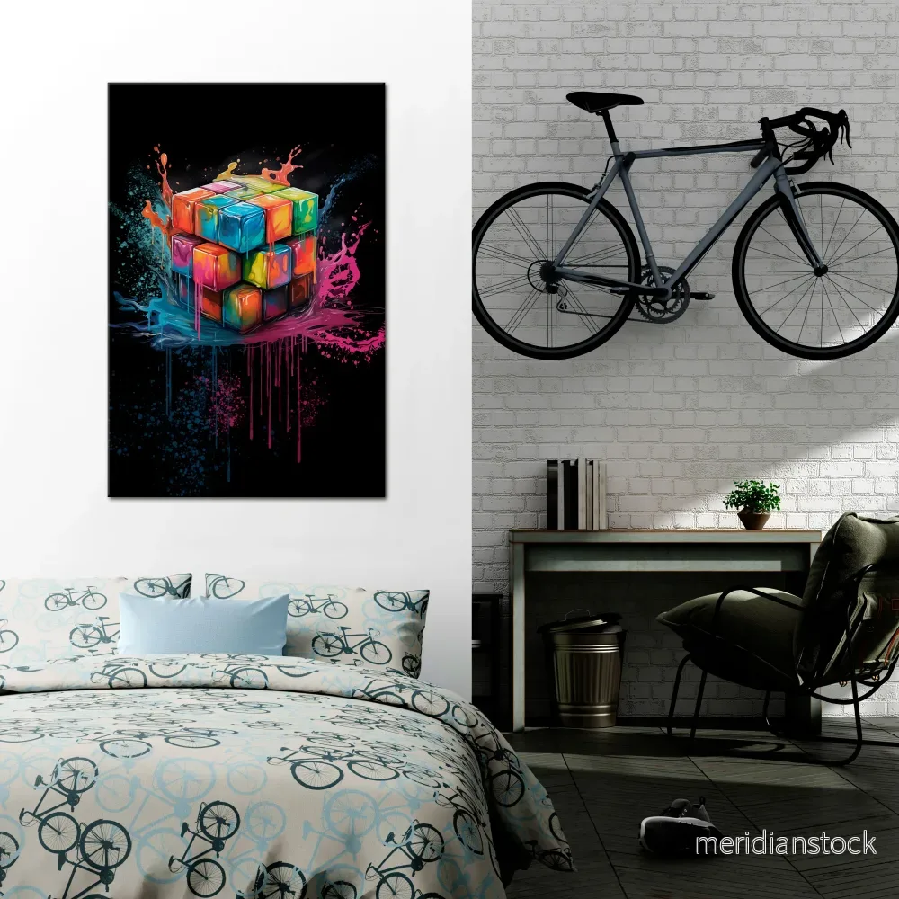CUBE FUSION Vertical Canvas Print