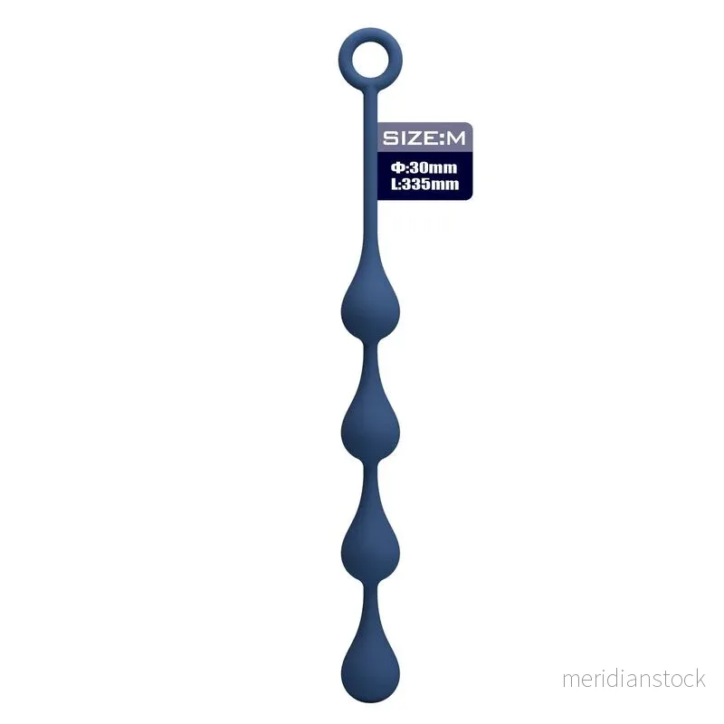 MR PLAY - BLUE SILICONE ANAL BEADS SIZE M 33 CM - Bild 2
