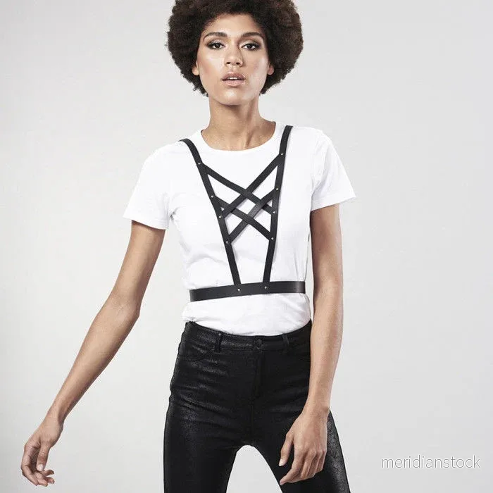 BIJOUX - INDISCRETS MAZE CROSSED HARNESS WITH NECKLINE BLACK - Bild 2
