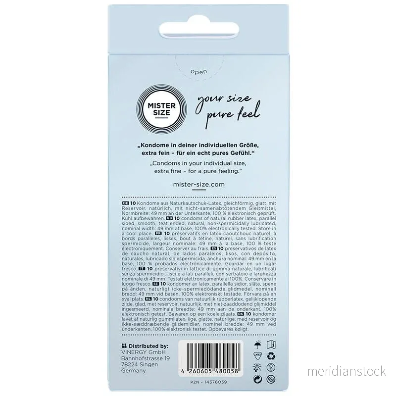 MISTER SIZE - CONDOM SIZE S 49 MM (10 UNITS)