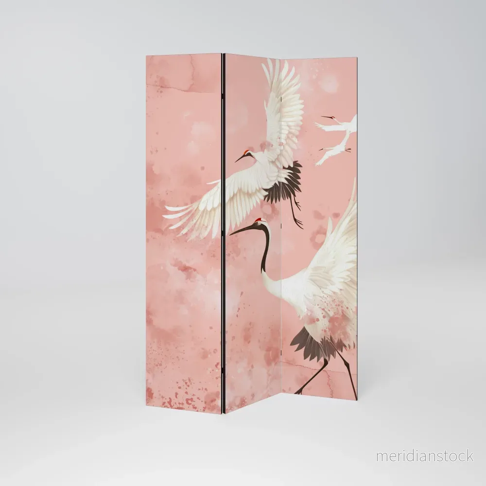 CRANE DANCE Dekorativ rumsavdelare – 3 paneler