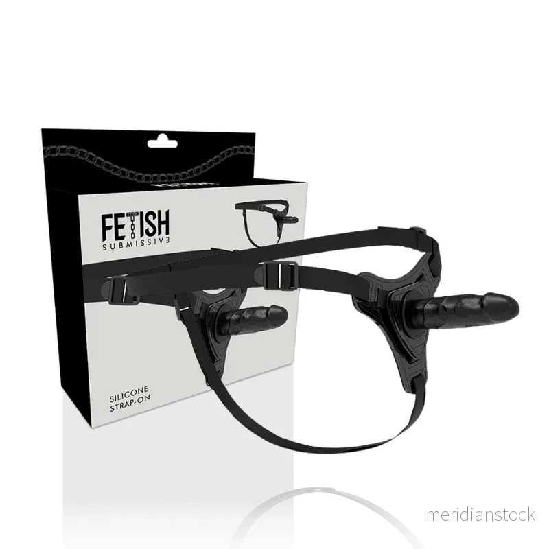 FETISH SUBMISSIVE HARNESS - REALISTIC BLACK SILICONE 15 CM - Bild 2