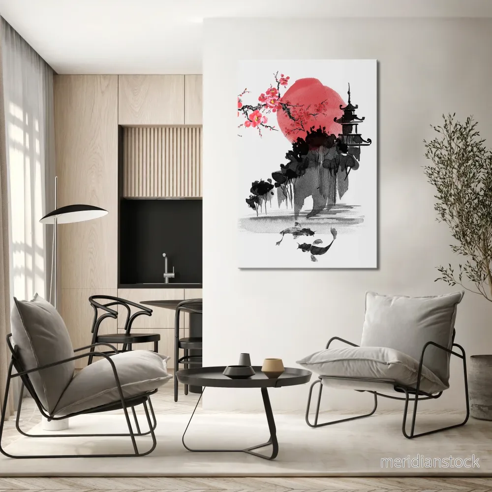 CHERRY SHADOWS Vertical Canvas Print - Bild 2