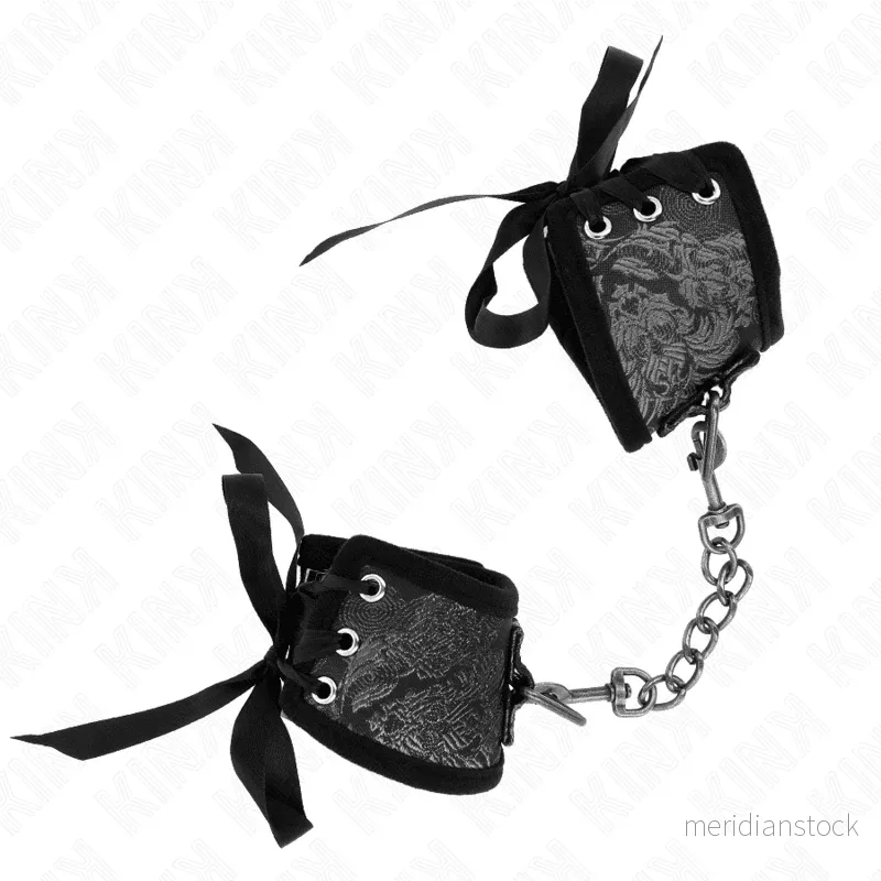 KINK - SCANDAL WRIST RESTRAINTS BLACK LACE DETAILS 24.5 CM X 6.5 CM - Bild 2