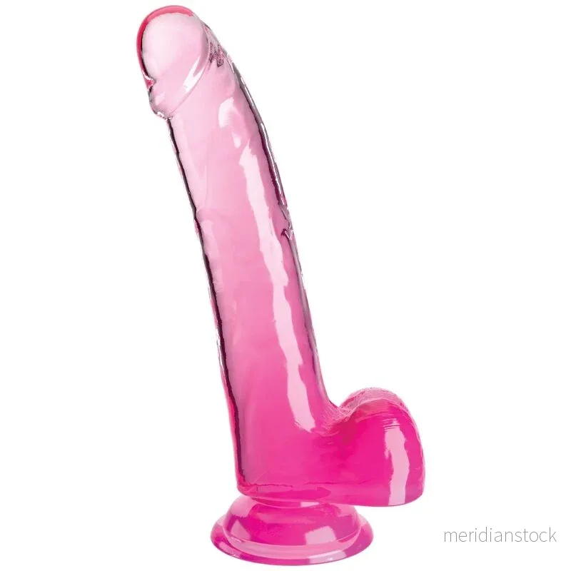 KING COCK - CLEAR DILDO WITH TESTICLES 20.3 CM PINK - Bild 2