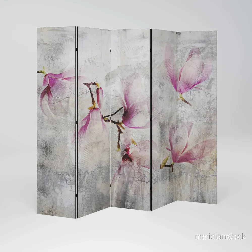 ASTONISHING MAGNOLIA Dekorativ rumsavdelare – 5 paneler