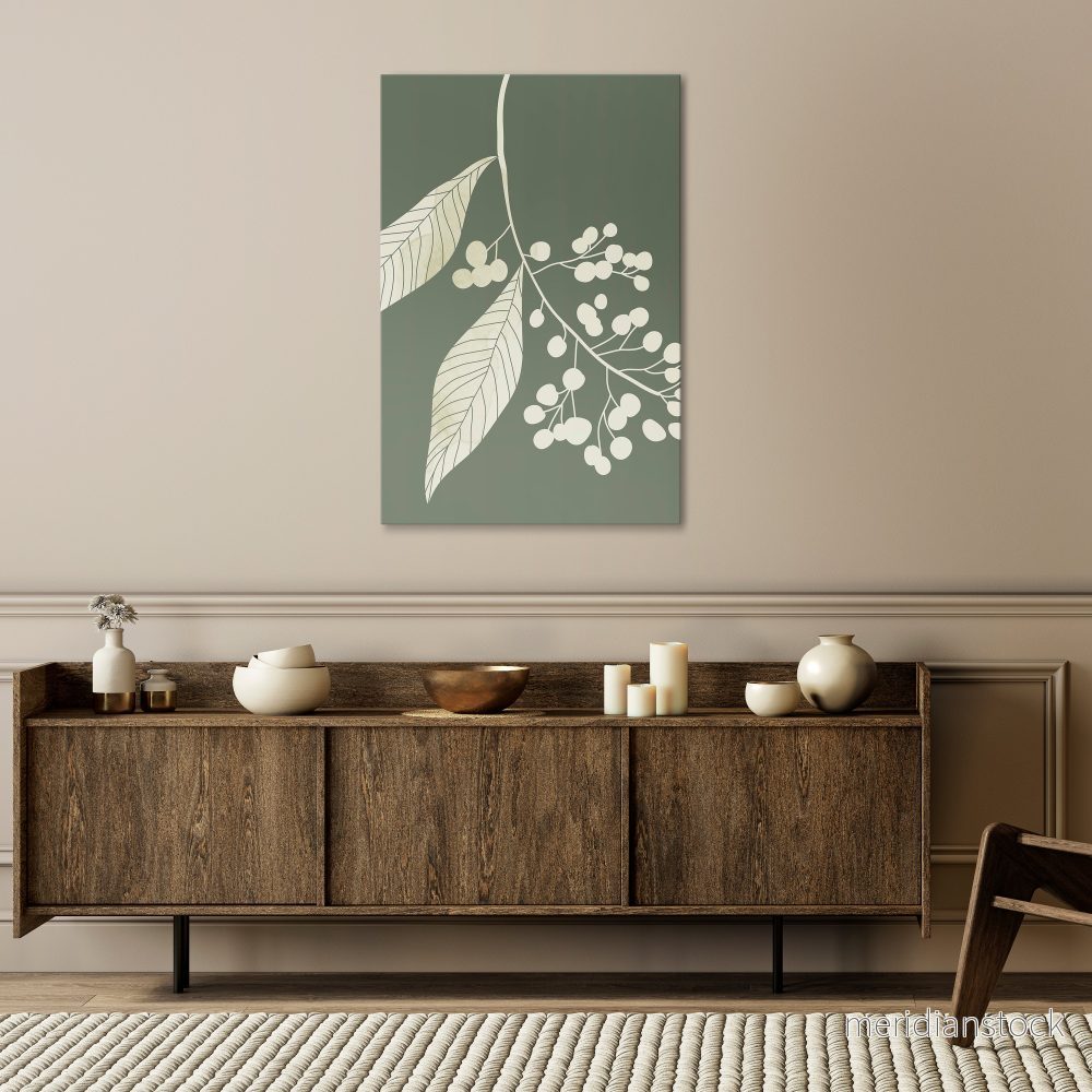 SERENE LEAFY FANTASIES Vertical Canvas Print