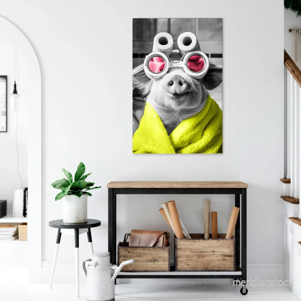 MORNING PIGLET Vertical Canvas Print - Bild 2