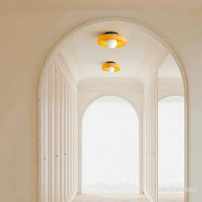 Taklampa i runt glas – färgad halvinfälld plafond i 2 storlekar - Bild 2