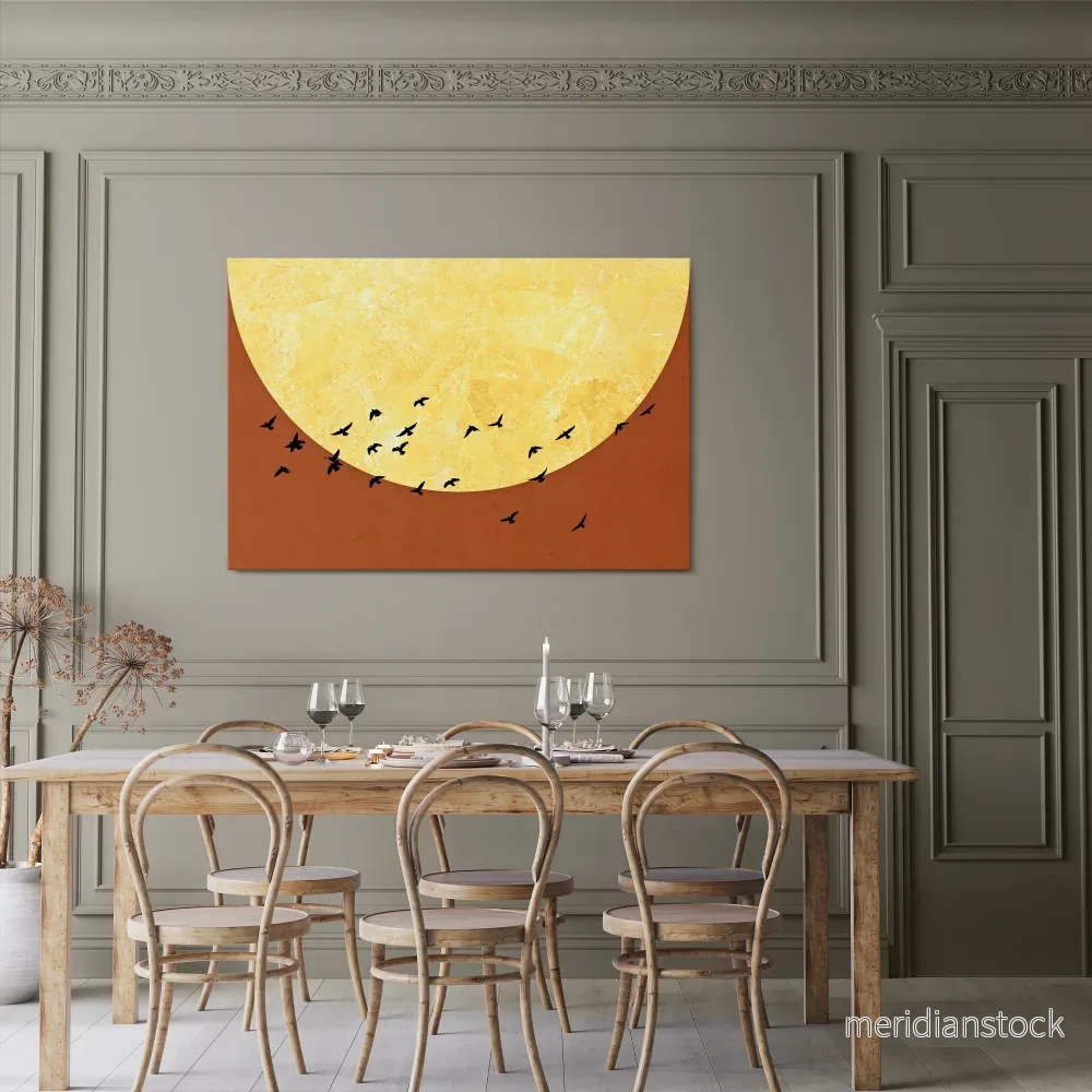 MOONLIT MIGRATION Horizontal Canvas Print