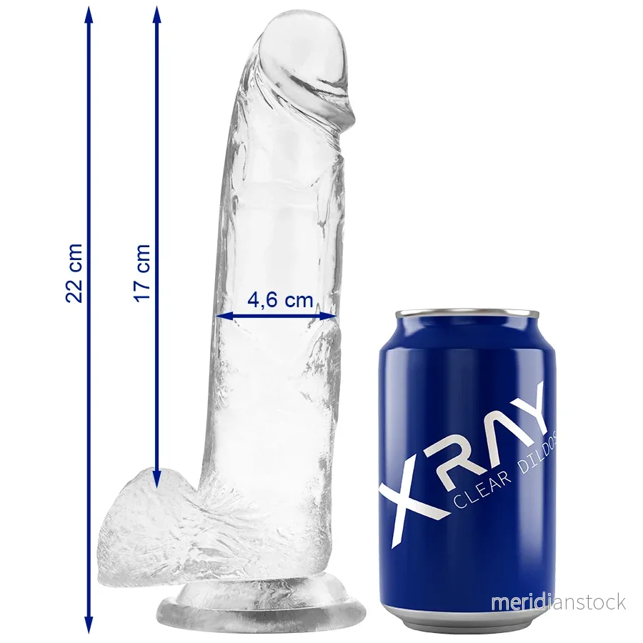 X RAY - CLEAR COCK WITH BALLS 22 CM -O- 4.6 CM