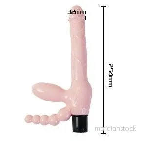 BAILE TPR Rope-Less Harness with Vibration and Anal Stimulation 25.4 CM