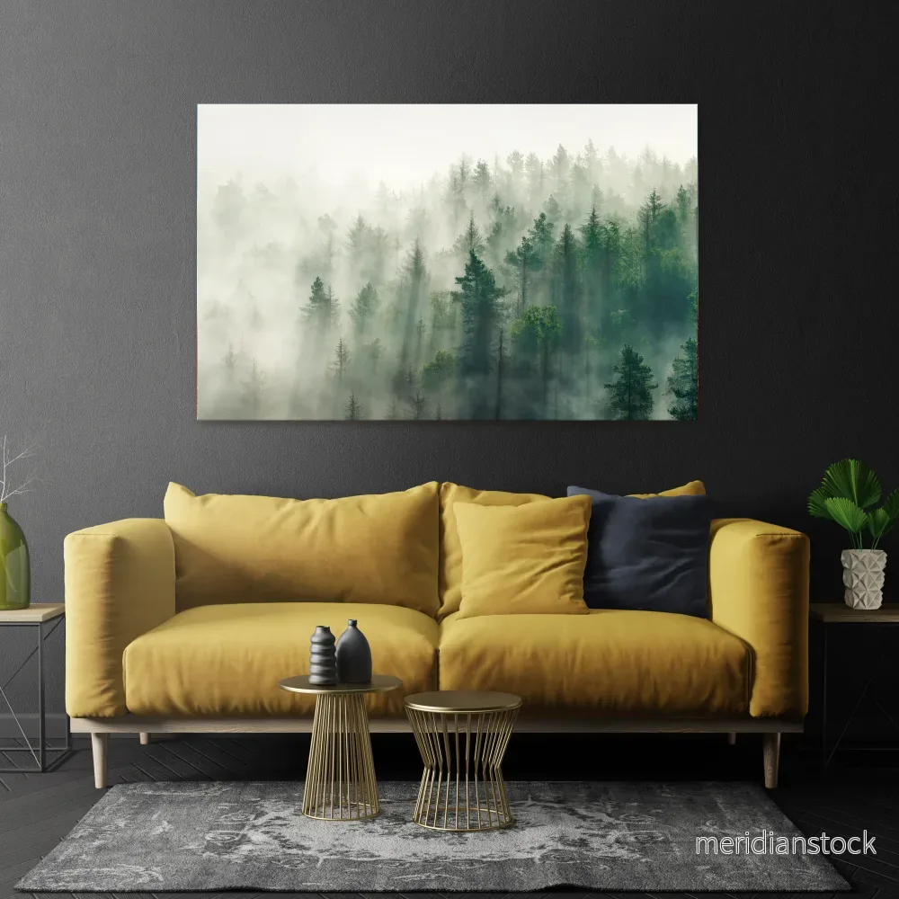 MISTY FOREST Horizontal Canvas Print