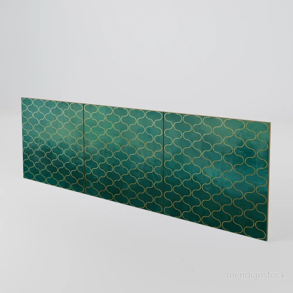 TESSELATED GREENERY Luckset med 3 dörrar till sideboard TESSELATED GREENERY Luckset med 3 dörrar till sideboard