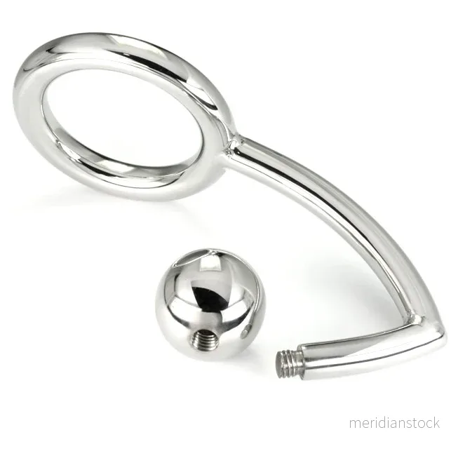 METAL HARD - COCK RING RING WITH ANAL INTRUDER HOOK 45MM - Bild 2