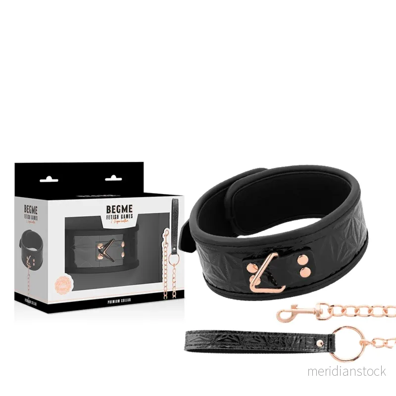 BEGME - BLACK EDITION PREMIUM VEGAN LEATHER COLLAR WITH NEOPRENE LINING - Bild 2