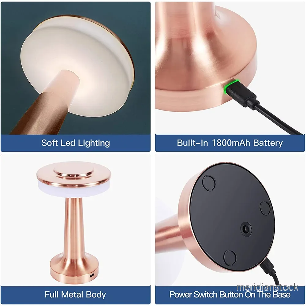 Klassisk trådlös bärbar LED-bordslampa – LumiCrest