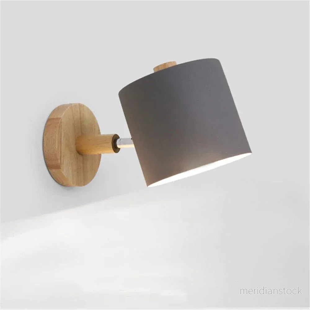 Vägglampa i trä – sänglampa med touchsensor i skandinavisk stil Vägglampa i trä – sänglampa med touchsensor i skandinavisk stil