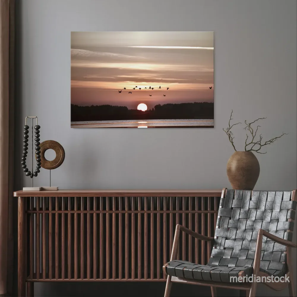SUNSET FLIGHT SYMPHONY Horizontal Canvas Print - Bild 2