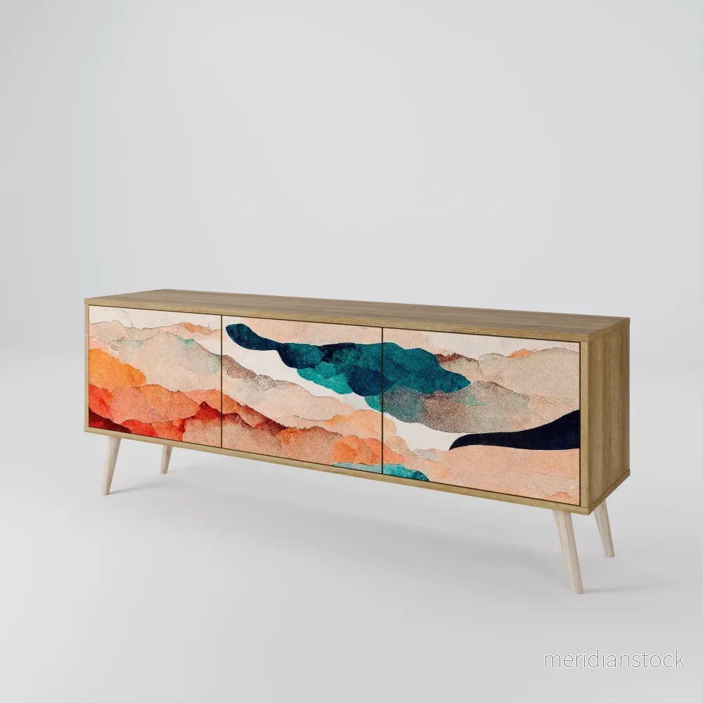 ABSTRACT LANDSCAPE TV-bänk med 3 dörrar ABSTRACT LANDSCAPE TV-bänk med 3 dörrar